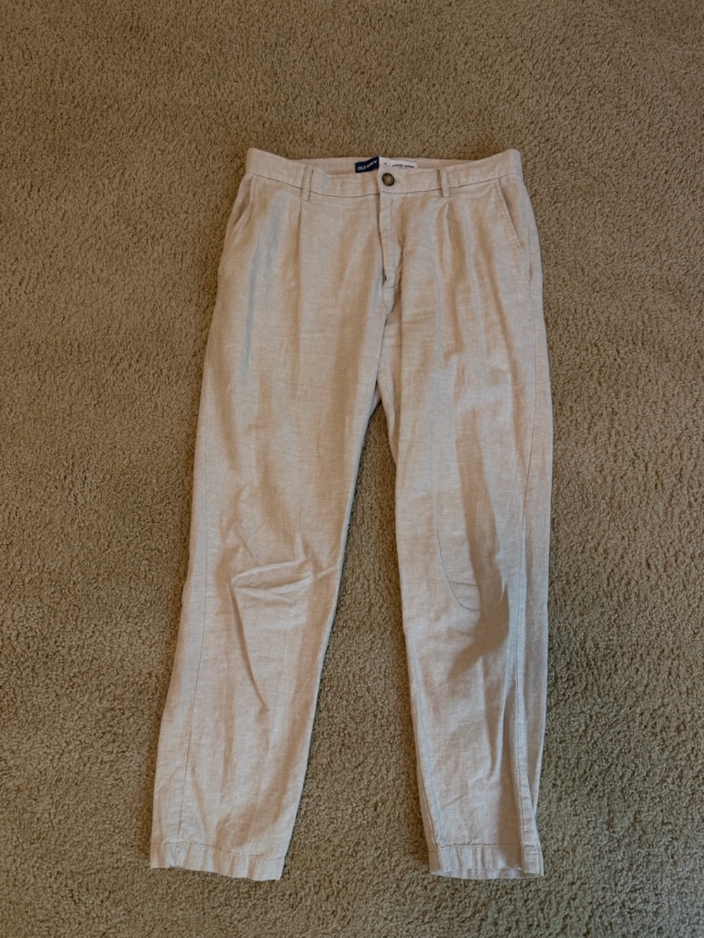 Old Navy Light Beige Linen-Blend Chinos